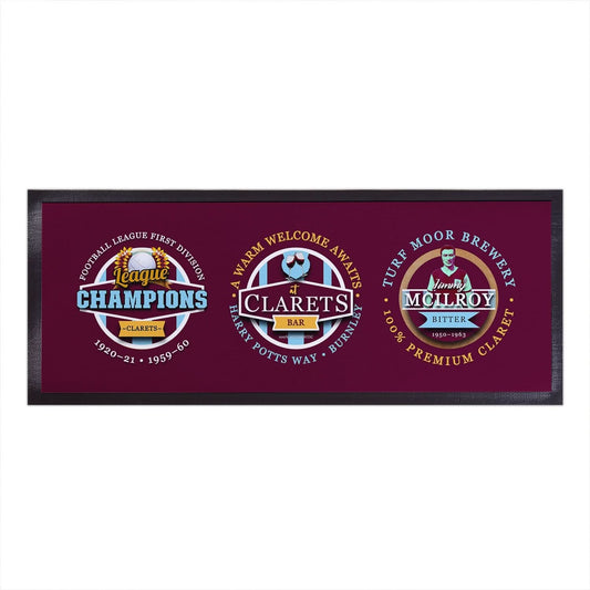 Burnley - Football Legends - Bar Runner collectible from https://britishmade.gifts/