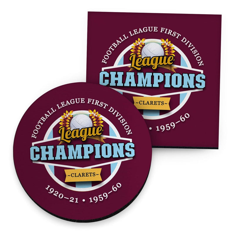 Burnley Champions - Football Coaster - Square Or Circle collectible from https://britishmade.gifts/