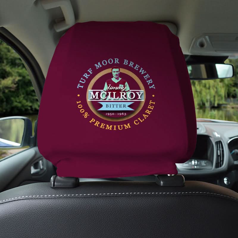 Burnley Jimmy McIlroy - Football Legends - Headrest Cover collectible from https://britishmade.gifts/