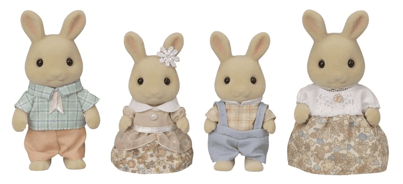 Sylvanian Families Milk Rabbit Family Toy Playset for Ages 3 and Up, side angle