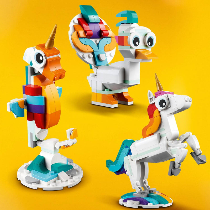 Lego Creator 3 in 1 31140 Magical Unicorn Playset for Ages 7 and Up, in display