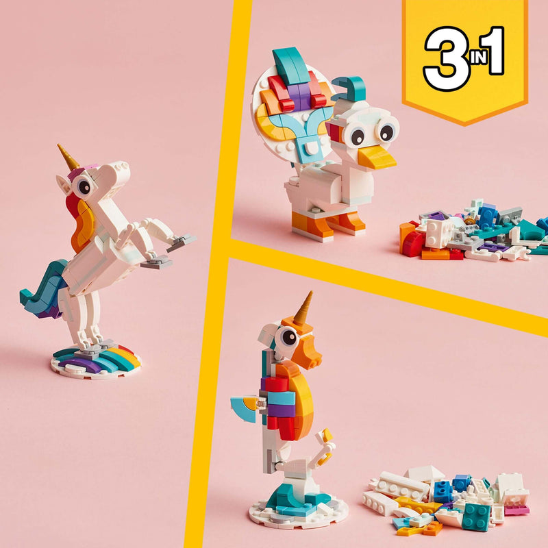 Lego Creator 3 in 1 31140 Magical Unicorn Playset for Ages 7 and Up, rear view