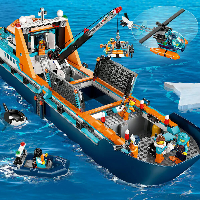 Lego City 60368 Artic Explorer Ship Floatable Toy Boat for Ages 7 & Up, packaging shot