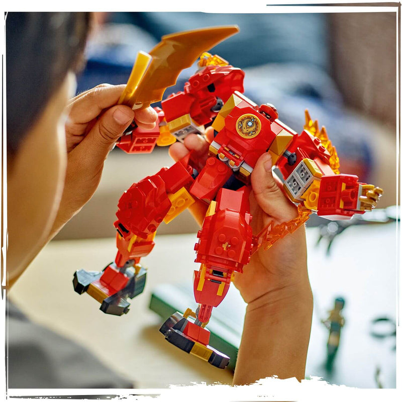 Lego Ninjago 71808 Kai's Elemental Fire Mech Playset for Ages 7 and Up, close-up detail