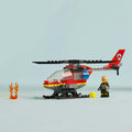 Lego City 60411 Fire Rescue Helicopter Toy Playset for Ages 5 and Up, side angle