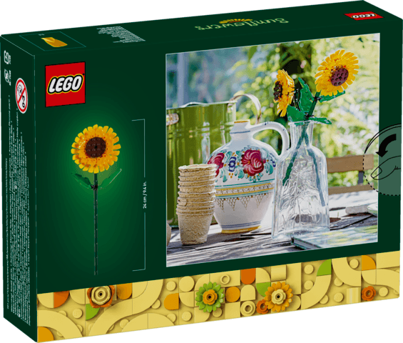Lego Botanicals 40524 Sunflowers Buildable Toy Gift for Ages 8 and Up, close-up detail