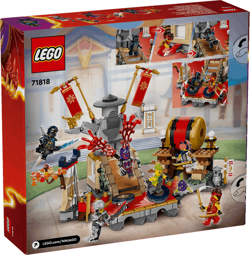 Lego Ninjago 71818 Tournament Battle Arena Playset for Ages 7 and Up, in display