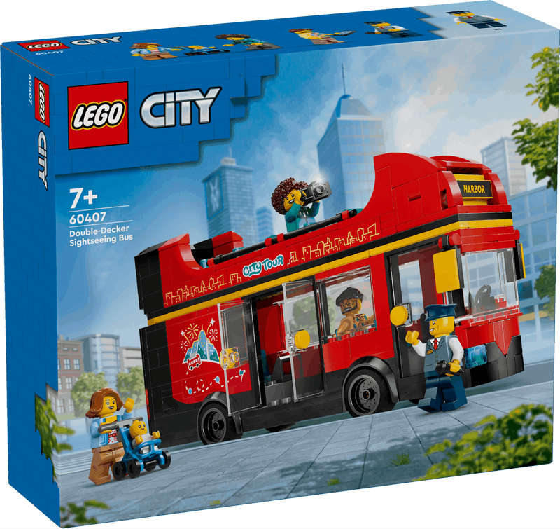 Lego City 60407 Red Double-Decker Sightseeing Bus Playset for Ages 7+ collectible from Curious Minds