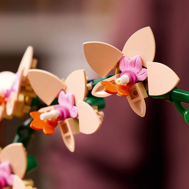 Lego Botanicals 10343 Mini Orchid Building Set for Adults Ages 18 & Up, close-up detail