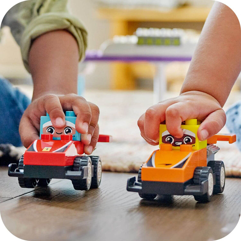 Lego Duplo 10445 F1 Team Race Cars & Drivers for Toddlers Ages 2 & Up, side angle