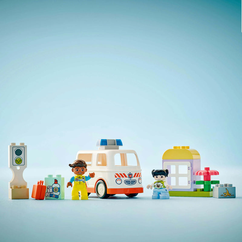 Lego Duplo 10447 Ambulance & Driver Playset for Toddlers Ages 2 and Up, side angle