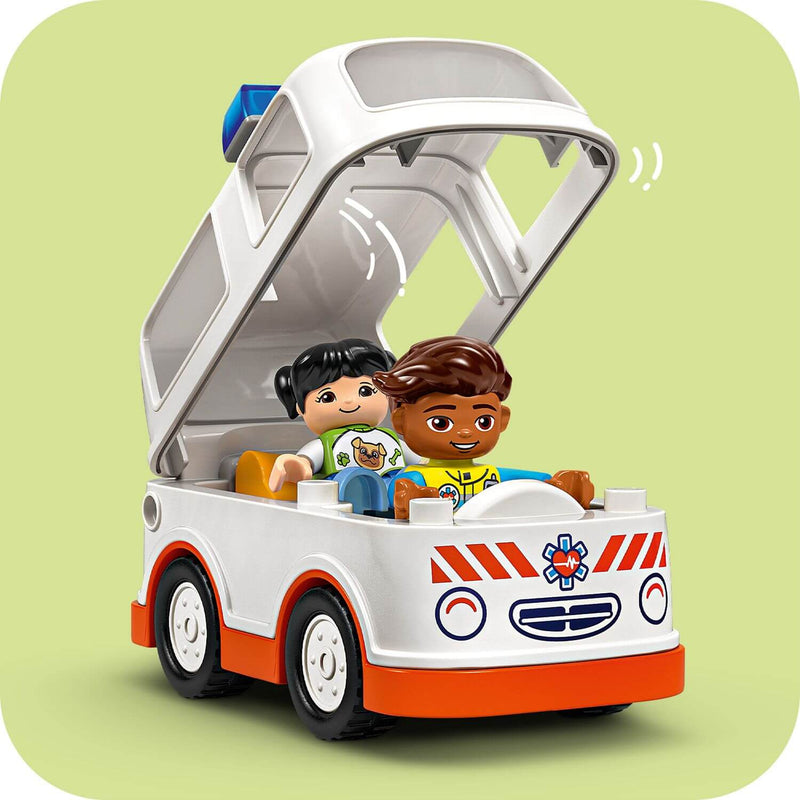 Lego Duplo 10447 Ambulance & Driver Playset for Toddlers Ages 2 and Up, rear view