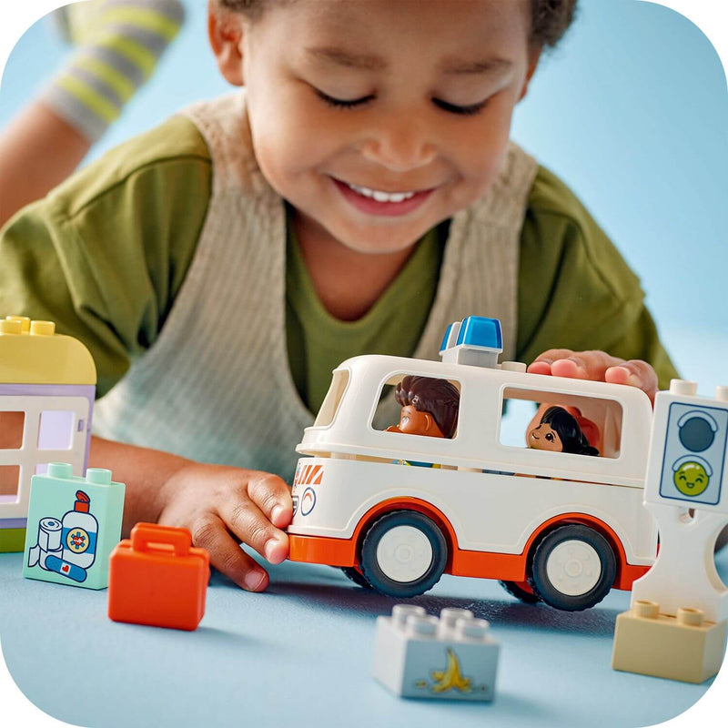 Lego Duplo 10447 Ambulance & Driver Playset for Toddlers Ages 2 and Up, close-up detail