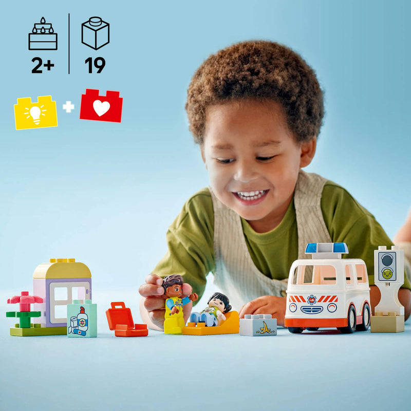 Lego Duplo 10447 Ambulance & Driver Playset for Toddlers Ages 2 and Up, alternate view