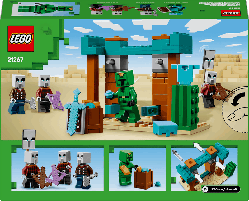 Lego Minecraft 21267 The Illager Desert Patrol Playset for Ages 7 & Up, in display