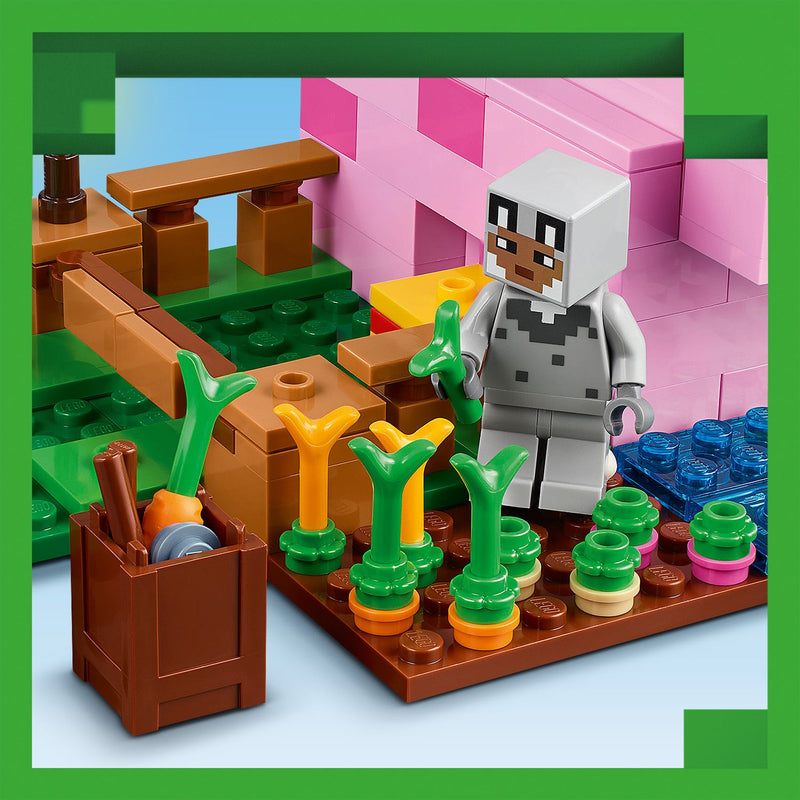 Lego Minecraft 21268 The Baby Pig House Toy Playset for Ages 7 and Up, close-up detail