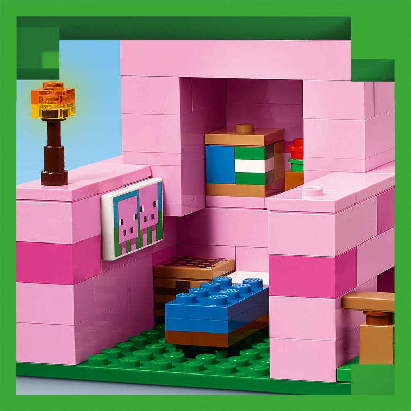 Lego Minecraft 21268 The Baby Pig House Toy Playset for Ages 7 and Up, packaging shot
