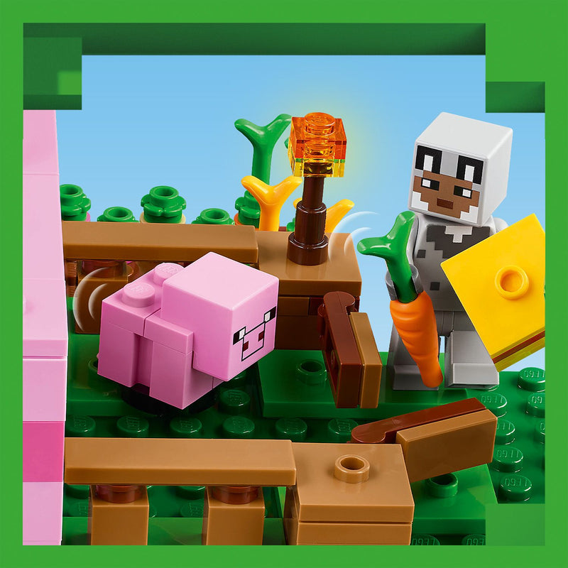 Lego Minecraft 21268 The Baby Pig House Toy Playset for Ages 7 and Up, rear view