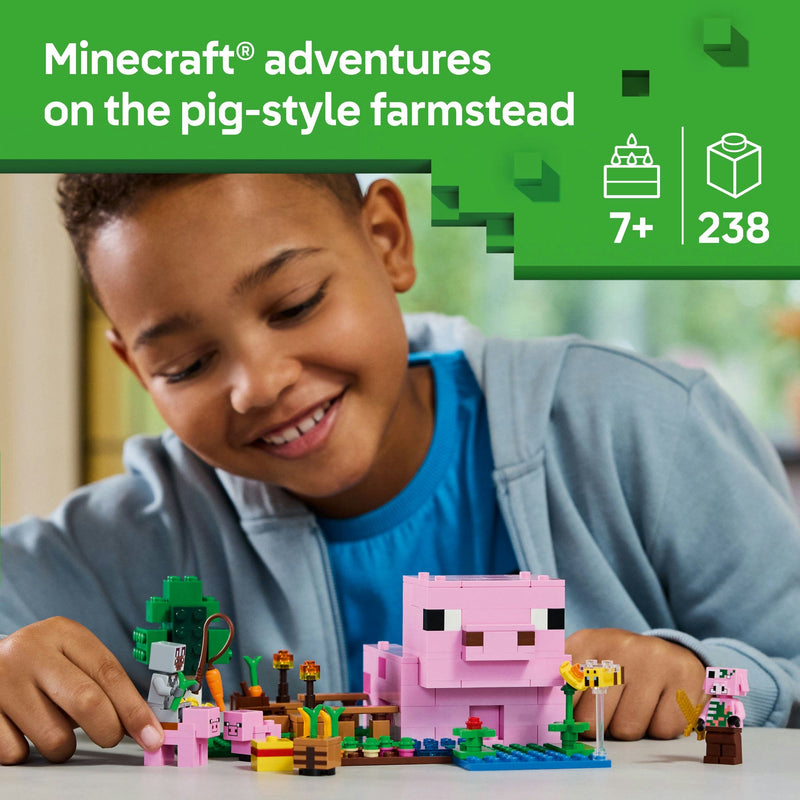 Lego Minecraft 21268 The Baby Pig House Toy Playset for Ages 7 and Up, alternate view
