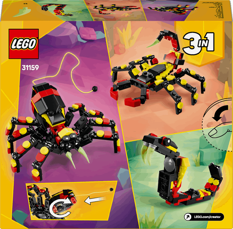 Lego Creator 3 in 1 31159 Wild Animals: Surprising Spider for Ages 7+, packaging shot