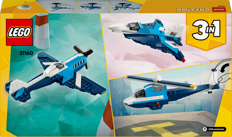 Lego Creator 3 in 1 31160 Aircraft: Race Plane Playset for Ages 7 & Up, size reference