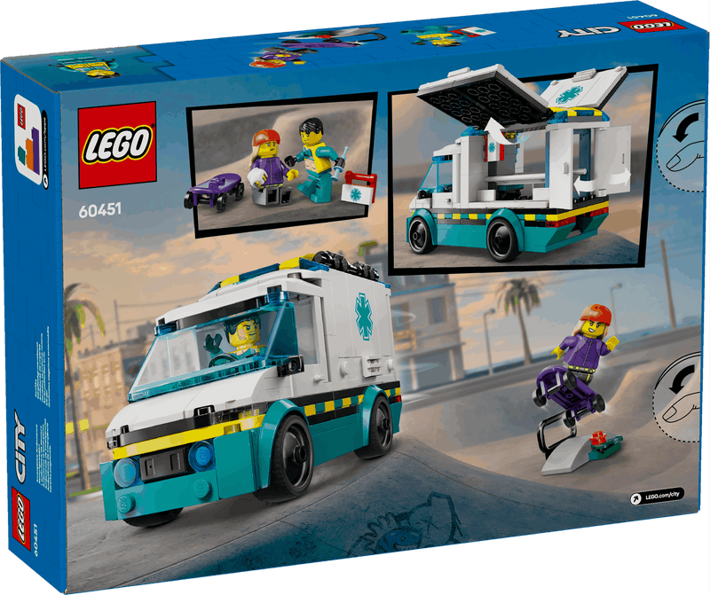 Lego City 60451 Emergency Ambulance Playset for Ages 5 and Up, in display