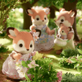 Sylvanian Families Deer Family Toy Playset for Ages 3 and Up, in display