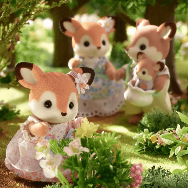 Sylvanian Families Deer Family Toy Playset for Ages 3 and Up, in display