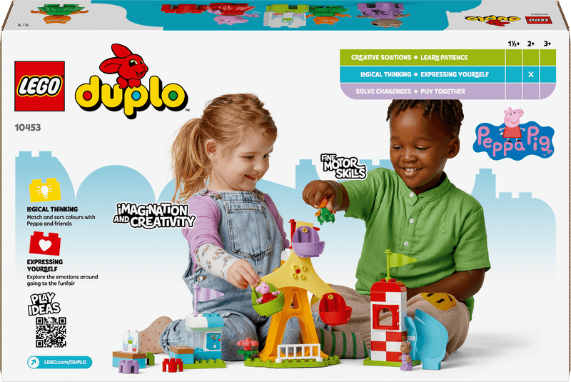 Lego Duplo 10453 Peppa Pig Funfair Playset for Toddlers Ages 2 and Up, in display