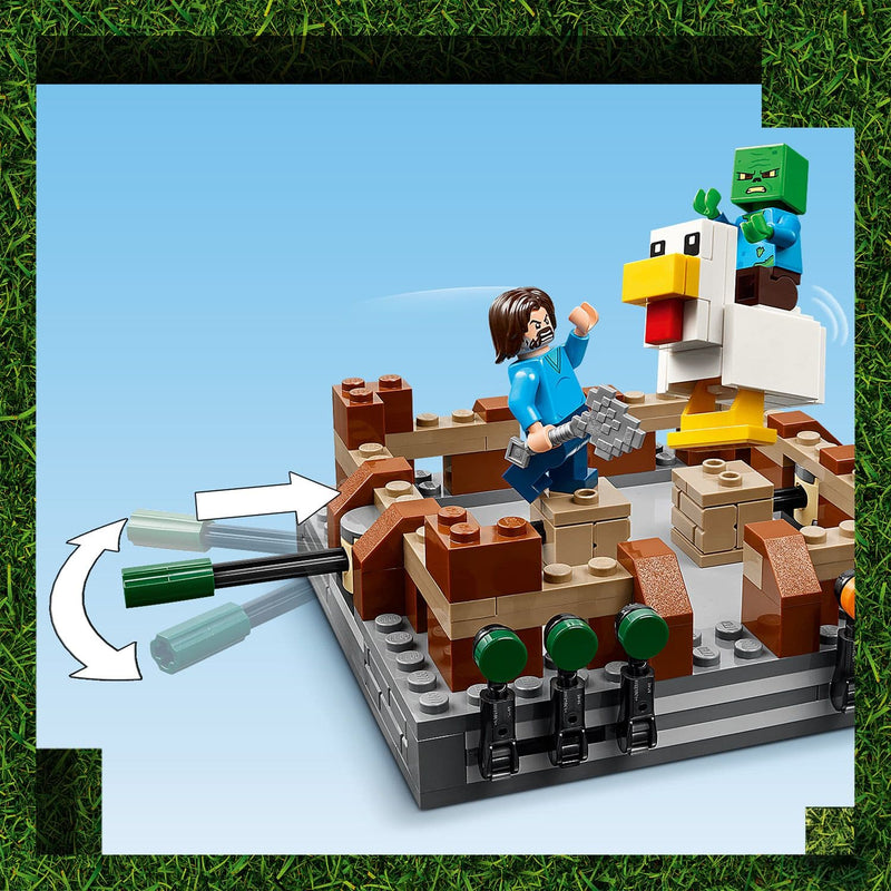 Lego Minecraft Movie 21272 Woodland Mansion Fighting Ring for Ages 10+, rear view