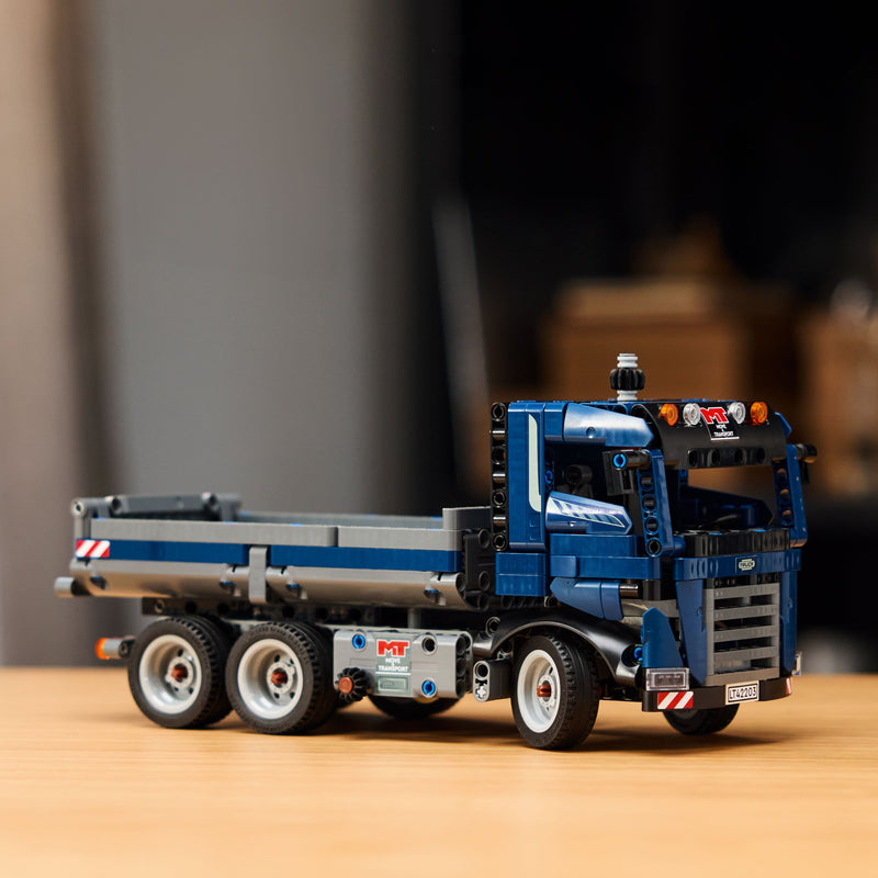 Lego Technic 42203 Tipping Dump Truck Toy Model Set for Ages 9 and Up, close-up detail