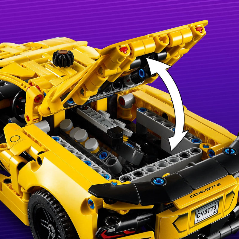 Lego Technic 42205 Chevrolet Corvette Stingray Playset for Ages 9 & Up, close-up detail