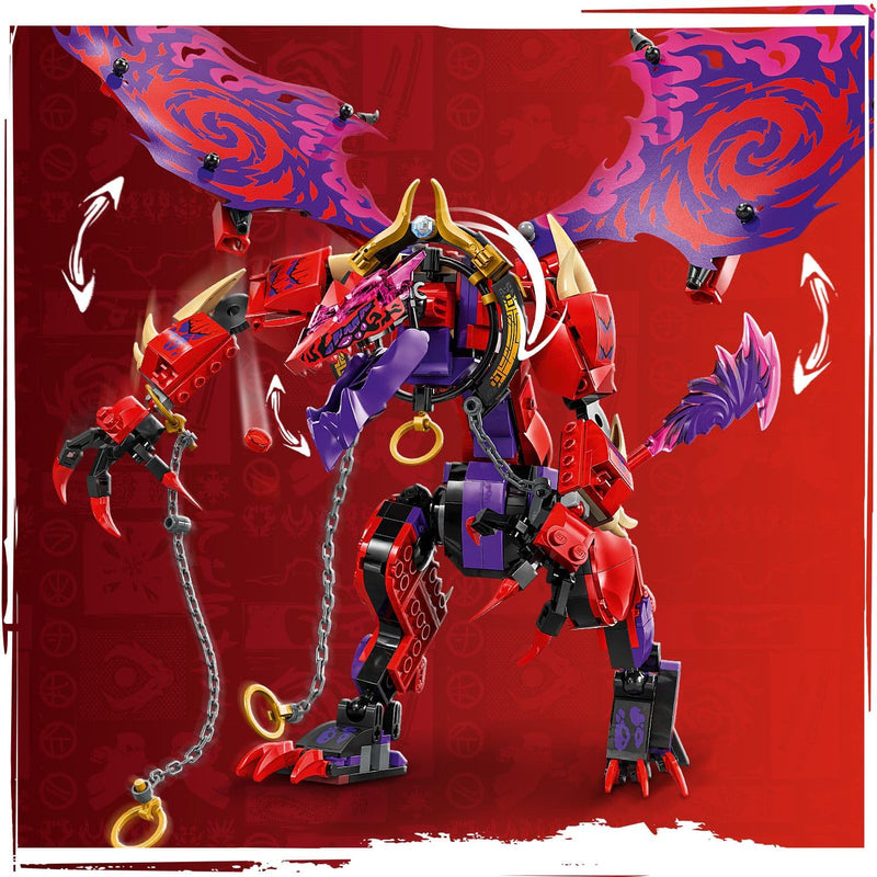 Lego Ninjago 71832 Thunderfang Dragon of Chaos Toy for Ages 8 and Up, close-up detail