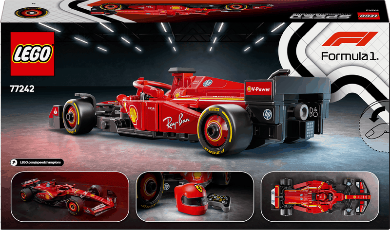 Lego Speed Champions 77242 Ferrari SF-24 F1 Race Car for Ages 10 & Up, in display