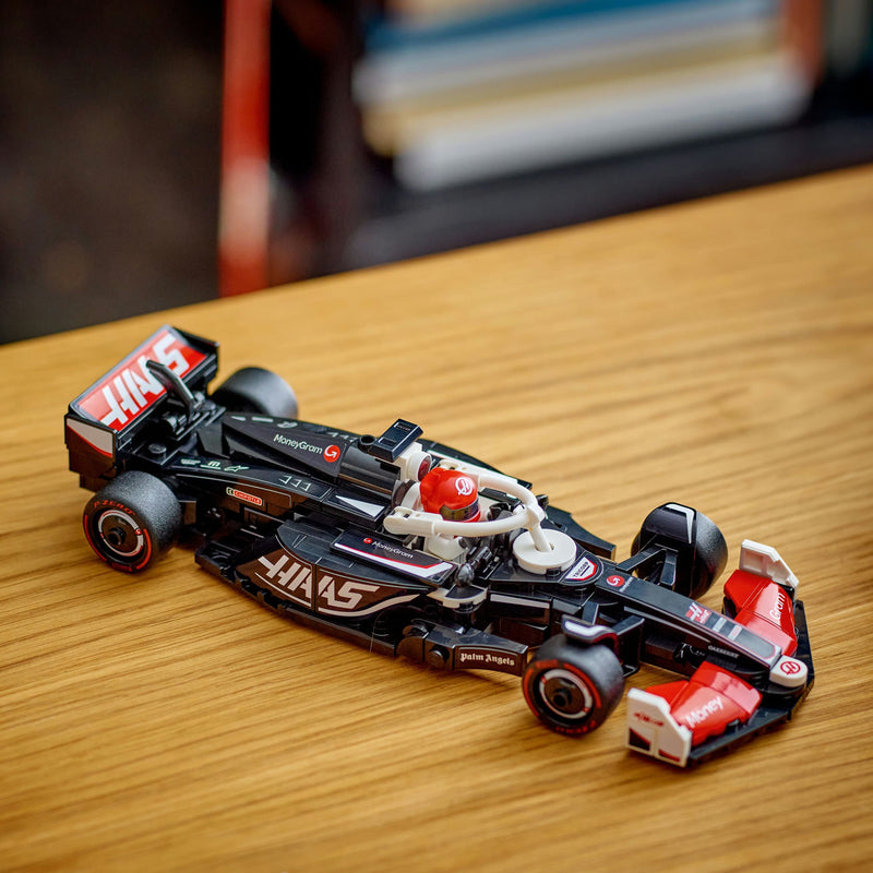 Lego Speed Champions 77250 MoneyGram Haas F1 Team VF-24 Race Car 10+, side angle