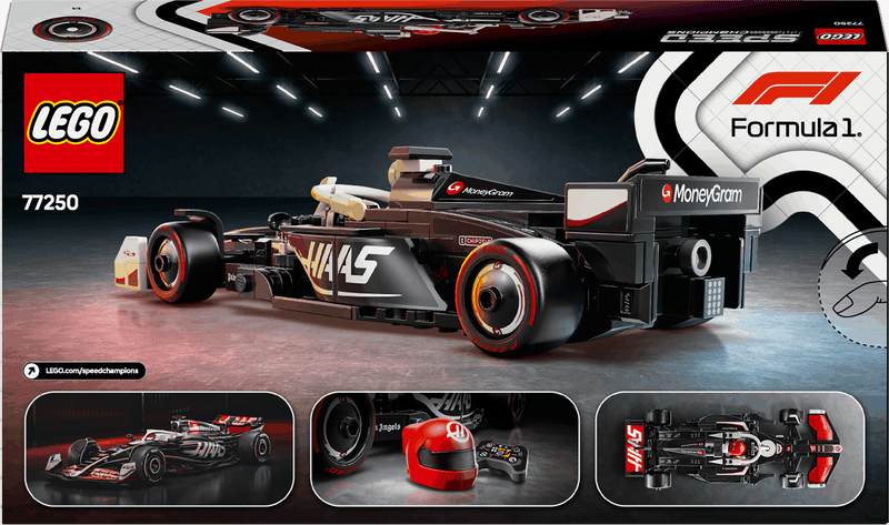 Lego Speed Champions 77250 MoneyGram Haas F1 Team VF-24 Race Car 10+, in display