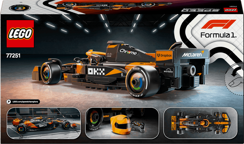 Lego Speed Champions 77251 McLaren F1 Team MCL38 Race Car for Ages 10+, packaging shot
