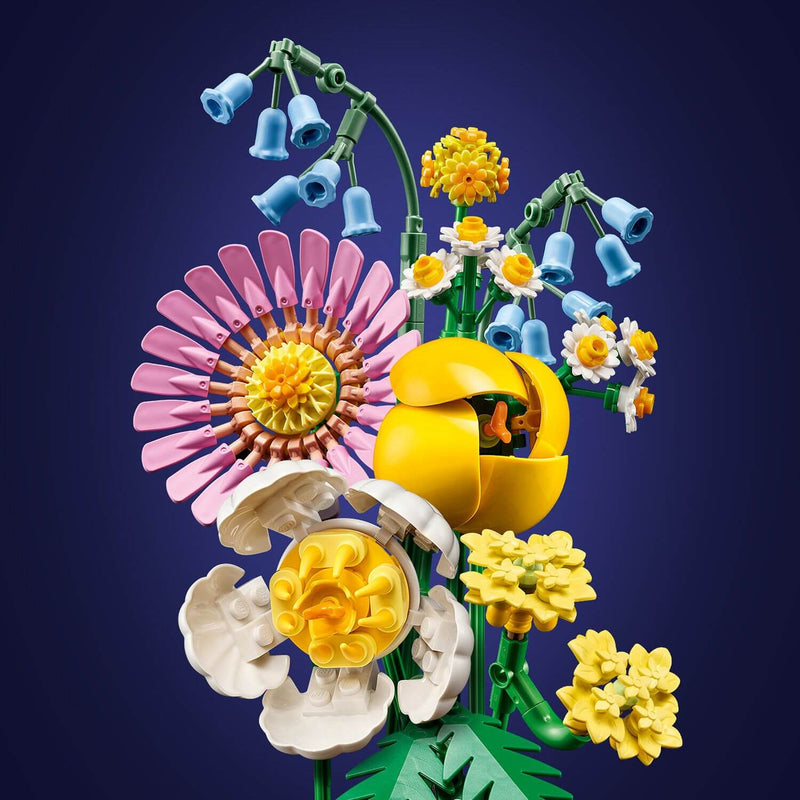 Lego Botanicals 10347 Petite Sunny Bouquet Buildable Gift for Ages 9+, close-up detail