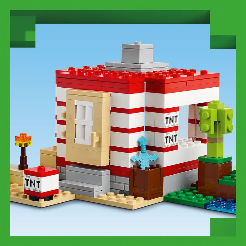 Lego Minecraft 21275 The TNT Jungle House Playset for Ages 8 and Up, packaging shot