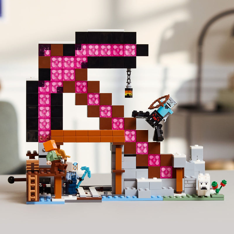 Lego Minecraft 21277 The Pickaxe Mine Buildable Playset for Age 8 & Up, side angle