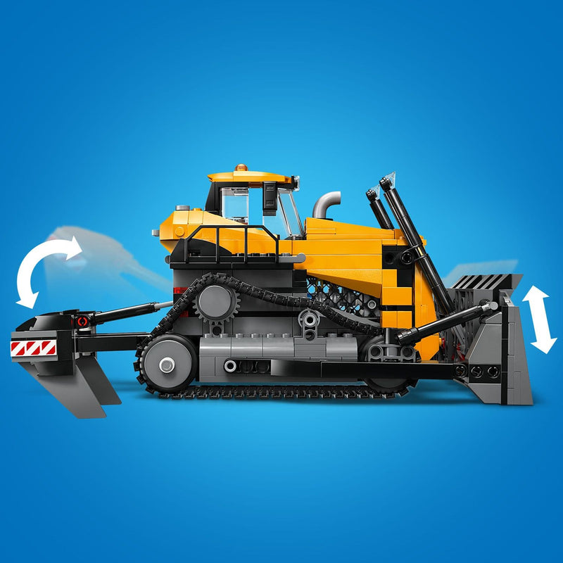 Lego City Big Vehicles 60466 Yellow Bulldozer Playset for Ages 8 & Up, rear view