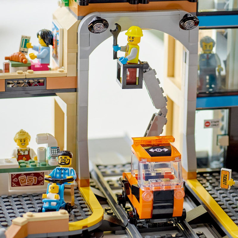 Lego City Trains 60469 Central Train Station Playset for Ages 7 and Up, in display