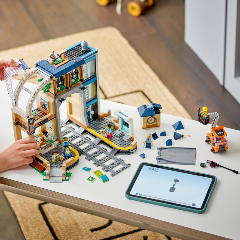 Lego City Trains 60469 Central Train Station Playset for Ages 7 and Up, close-up detail