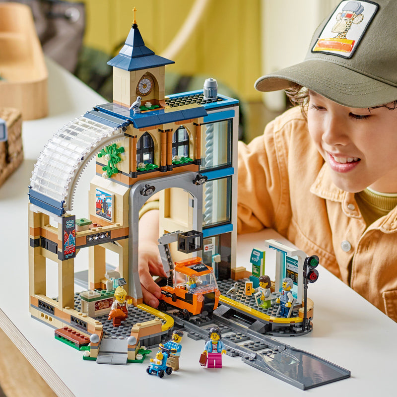 Lego City Trains 60469 Central Train Station Playset for Ages 7 and Up, side angle