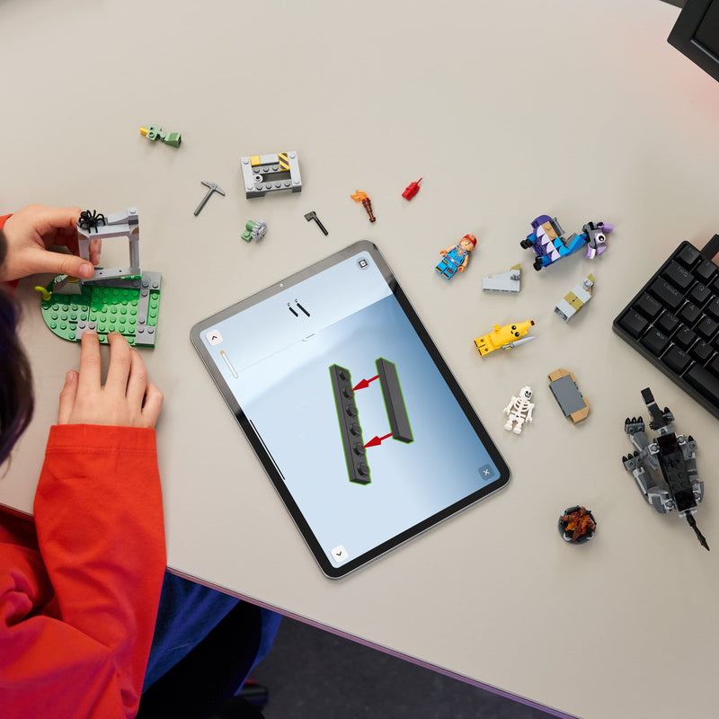 Lego Fortnite 77075 Peely & Sparkplug's Camp Playset for Ages 7 and Up, close-up detail