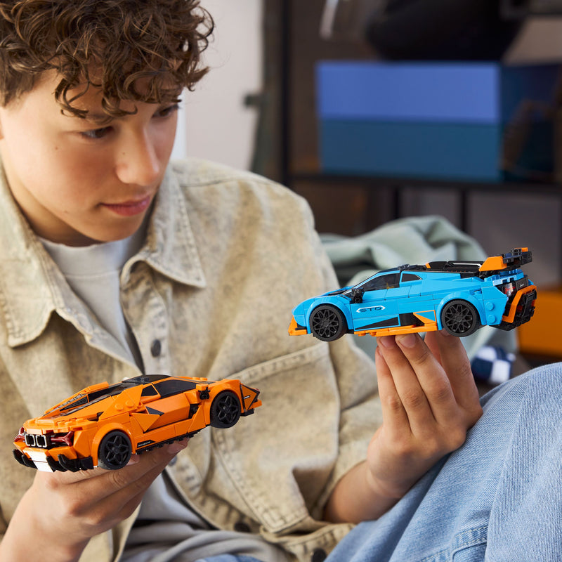 Lego Speed Champions 77238 Lamborghini Revuelto & Huracán STO Ages 10+, side angle