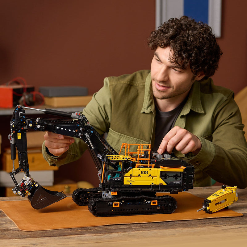 Lego Technic 42215 Volvo EC500 Hybrid Excavator for Adults Ages 18+, close-up detail