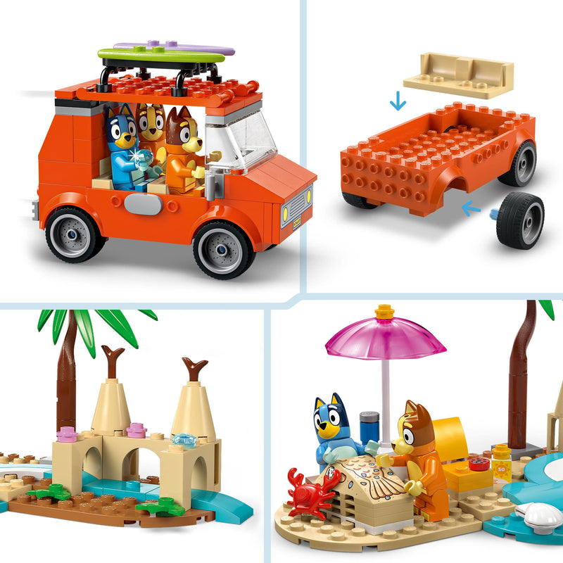 Lego Bluey 11202 Bluey's Beach & Family Car Trip for Children Ages 4+, rear view