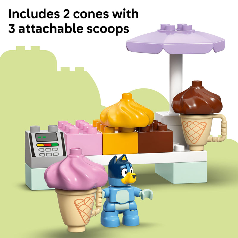 Lego Duplo Bluey 10458 Ice Cream Trip with Bluey for Toddlers Ages 2+, close-up detail