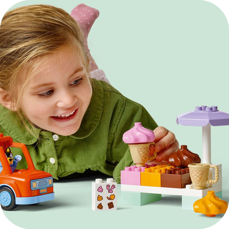 Lego Duplo Bluey 10458 Ice Cream Trip with Bluey for Toddlers Ages 2+, packaging shot
